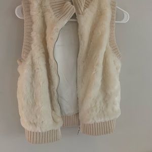 Joie Women's Ivory Faux Fur Vest XS
